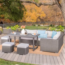 Rattan sofa leisure combination outdoor rattan corner sofa rattan chair garden furniture courtyard sunshine room fashion waterproof