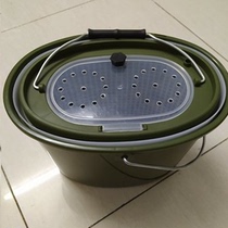 New live fish bucket multi-function oxygenation Road sub-integrated molding thick fishing bucket to catch the sea stream horse mouth white strip