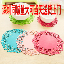 Round silicone coaster lace flower tea coaster insulation mat non-slip coaster Bowl plate table mat silicone mat