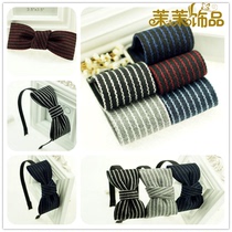 Autumn and winter Korean version 4 5cm wide striped hair Plush Press Strip Diy Large Bow Tie Hair Accessories Handmade Hairpin