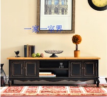American country solid wood TV cabinet Nordic neo classical Mediterranean retro small apartment TV cabinet European furniture