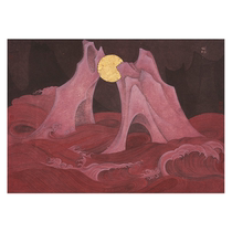 Xian Meiyuan Shao also originally made the same moon 2 > Workers pen heavy color mineral color Living room Xuanguan Decorative Painting