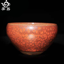 Master Zhou Shiyi Famous Master Hongfu Oil Drops Partridge Bowl Body Chongkou Jianzhan Pure Handmade Master Tea Cup