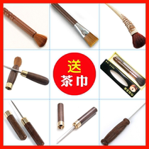 Log breeding pot pen Kung Fu tea set Tea tray brush does not shed hair Tea brush brush tea pen Pot brush tea knife Tea needle pen