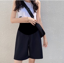 Pregnant womens shorts summer womens 5 points five points pants wide leg pants thin section suit middle pants outerwear suit summer spring and summer
