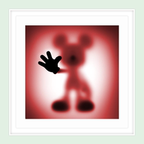 Trend art Whatshisname pro-sign disappearing childhood Mickey red limited edition painting spot