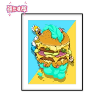 Current art Dahani Balagans Simpson to Eat Hamburg Limited Edition with framed hanging paintings