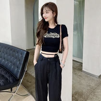 Kaka womens official flagship hot girl wants to wear printed T-shirts summer wear short coat tide