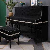Black Piano Hood Half Hood Dust-Proof Piano Sleeve Full Hood Upscale Gold Velvet Light Lavish Style Harmonica B Modern Brief