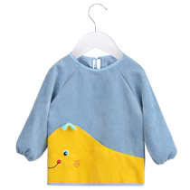Male girl Anti-wearing baby bib for children eating waterproof anti-dirty apron for autumn and winter long sleeve protective clothing baby hood clothes
