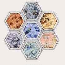 Hexagonal tiles Hexagon retro floor tiles tiles imitation wood grain tiles bathroom kitchen balcony Chinese wind wall tiles