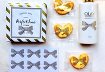 60 gold butterfly knot bronzed gold transparent closure with biscuit gift box diy decorative sticker baking packaging