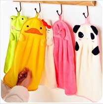 Creative cartoon Hanging Wipe Hand Towels Super Super Absorbent Coral Suede Thickened Wipe Handcloth Kitchen Towels