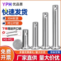 304 stainless steel with hole pin shaft flat head pin cylindrical pin positioning fixed rod pin M3M4M5M6M8M10