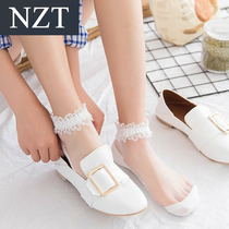  Socks lace big childrens stockings Girls 12-year-old socks summer pattern thin section increase the shallow mouth of the girl