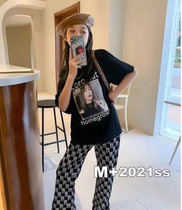 Part code number broken code clear cabin girl foreign air T-shirt cartoon with no dewithdrawal in summer