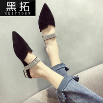   Slippers womens summer wear 2020 new fashion all-match womens pointed baotou half slippers net red one word cool drag