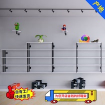 Childrens shoes store Shoe rack display rack shop wall shoe rack Clothing store Commercial wall-mounted solid wood multi-layer bag