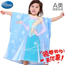 Frozen children with hat bath towel baby cotton gauze cloak beach towel cloak bathrobe Mickey
