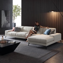 Italian minimalist corner three imperial concubine L-shaped combination Nordic simple modern living room down latex fabric sofa