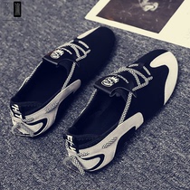 Tide Cards Bean Shoes Men 2022 Summer New 100 Lap Breathable Casual Cloth Shoes Han Edition Trend A foot pedal Lazy Shoes
