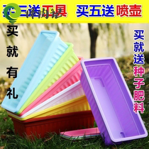 Indoor large rectangular large balcony planting pot organic vegetable planting box plastic multi-meat Flower Pot Pot