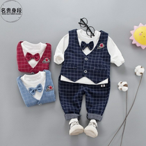 Full Moon Baby Boomer 6-7 Month Boy Autumn Clothes Baby 100 Days 3 Year Old Gown Suit Handsome Suit