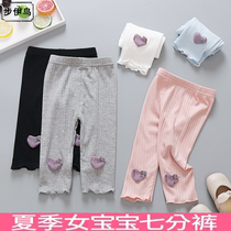 Summer girl pants 0 - 1 and a half girl 2 baby baby skinny pants 3 children 4 spring dress and seven pants