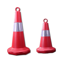 Reflective rubber plastic road cone Roadblock isolation pier square cone Do not park Ice cream cone bucket Warning column Do not park