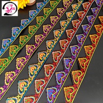 New triangle butterfly embroidery lace ribbon minority Miao clothing hat bag decorative embroidery strip accessories