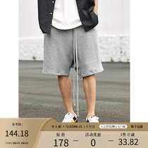 BONELESS base Terry shorts long streamer loose casual street five-piece pants mens sports pants