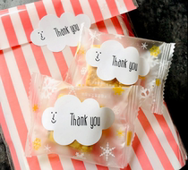 80 ENTRY CLOUDS THANK YOU Sticker Gift Wrap Candy Bag Closure Sticker Thanks Sticker