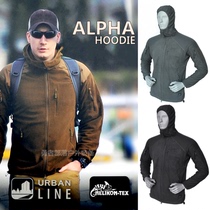 Hlicken ALPHA Hats Fleet Spring and Autumn Winter Tactical Grid Fleet base shirt Hoodie Warm and Breathable