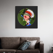 (Limited version 99) Hunter Chen Jianzhous Indian Piggy limited edition painting is mounted 35cm