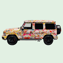 Tide play collection] Murakami Sunflower co-name limited Mercedes-Benz 1:18 Mercedes-Benz G63 car model