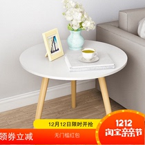 Small round table Bedroom female simple high leg small round table American bedside table diameter 60cm small round table three legs