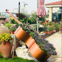 Outdoor creative metal cello model Sculpture ornaments Garden garden Villa sales department Decorative flower rack flower box