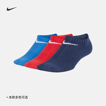 Nike Nike official EVERYDAY LIGHTWEIGHT NO-SHOW big child sports socks 3 pairs SX6871