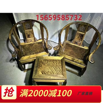 Gloomy wooden furniture Jinsinnan palace chair three-piece set new Chinese style solid wood circle chair antique mortise and tenon Taishi chair