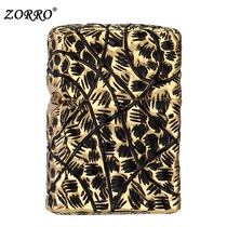Zorro Zorro kerosene lighter pure man armor five-sided relief heavy hand feeling personality retro windproof men