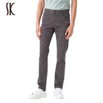 SK Mens Clothing Grey Minimalist Details LOGO Men Casual Pants 2021 New Discount Long Pants Mid Waist Straight