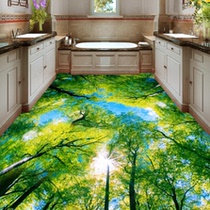 3D three-dimensional floor leather floor stickers kitchen bathroom floor stickers ground decoration refurbished floor tiles custom-made