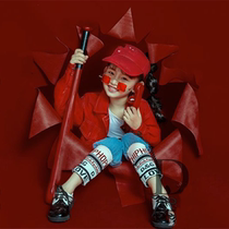 Childrens photography props satchel creative studio photo room solid color theme fashion tide boy baseball bat glasses