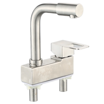 304 stainless steel hot and cold basin faucet household faucet wash basin toilet double hole two consecutive old decoration