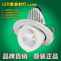 Elephant Trunk Spotlight Led Spotlight Universal Embedded Adjustable Smallpox Bulleye Light Showroom Clothing Shop Nine