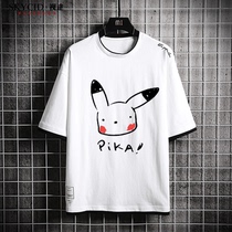 Animation two-dimensional Pikachu T-shirt Net red short sleeves New ins Super fire cec men and women couples students half sleeves summer
