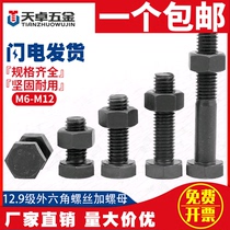 M6M8M10M12 12 9 grade hexagon screw nut set combination high strength Bolt nut * 12-150