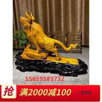 Golden nan wood carving ornament Xiaoye Zhennan big bullish flower and bird crafts animal gloomy wood cliff cypress root carving
