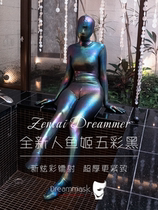 (Zentai Dreamer)New fish Ji multicolored black all-inclusive tights New colorful laser super thick