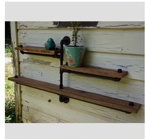 American-style wall rack old industrial water pipe wall hanging rack bookshelf water pipe display rack set-top box rack